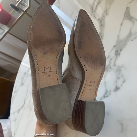 Marc Fisher taupe suede YALE POINTY TOE CHELSEA BOOTIE - Picture 5 of 8